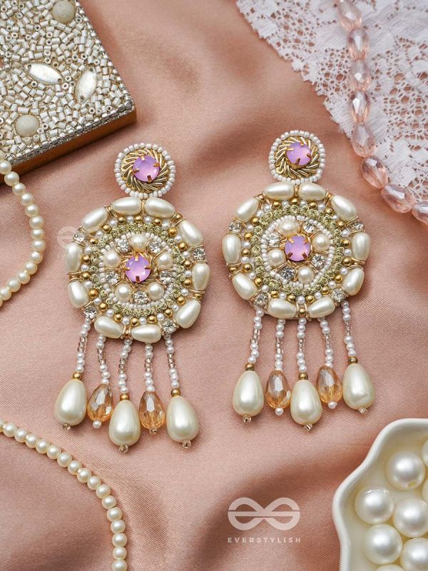 Valaaya- The Decorated Spheres- Pearl and Stone Embroidered Earrings