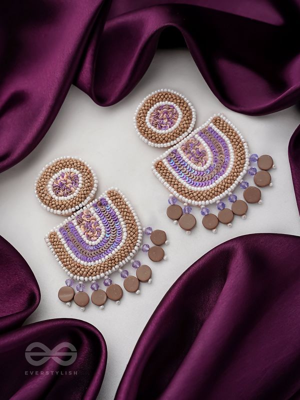 Aashyam- The Setting Sun- Beads and Sequins Embroidered Earrings