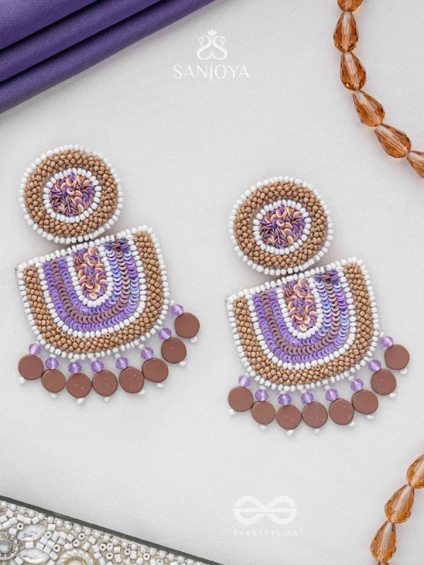 Aashyam- The Setting Sun- Beads and Sequins Embroidered Earrings