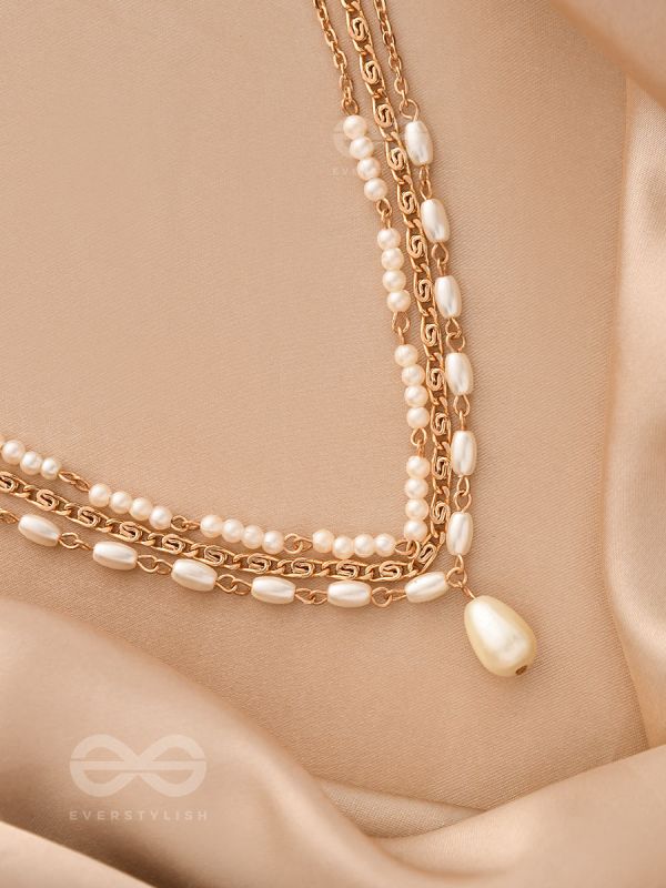  Drops of Sunlight- Golden Pearl Choker Necklace