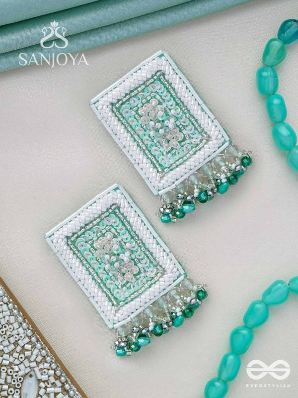 Aalekhya- The Pretty Painting- Sequins and Glass Beads Embroidered Earrings