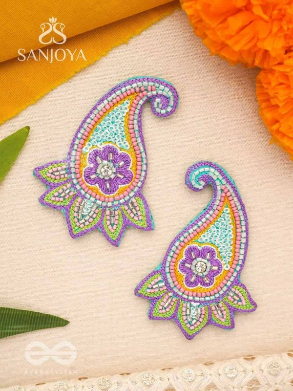 Vihaarin- The Charming- Resham and Sequins Embroidered Earrings