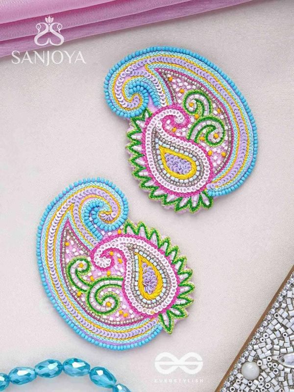 Dhavala- The Beautiful- Resham and Sequins Embroidered Earrings