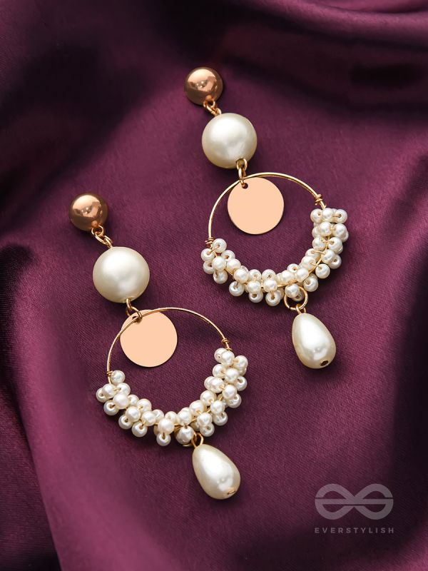 The Ivory Moon- Golden Pearl Earrings