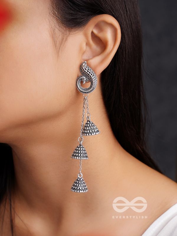 The Tolling Bells- Oxidised Jhumka Earrings