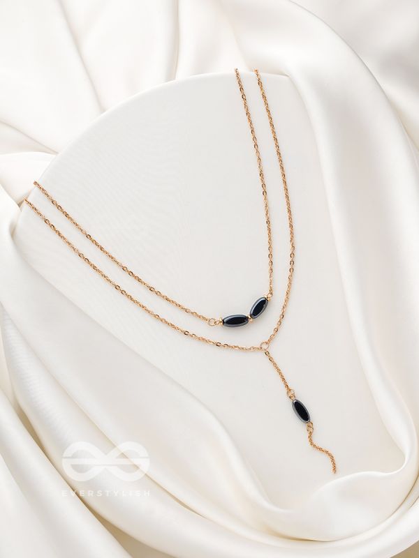 The Midnight Charm- Golden Layered Necklace