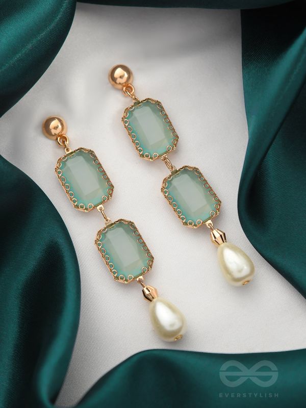 The Mirror Image- Golden Embellished Earrings