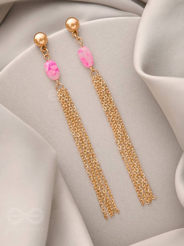 The Lava Stone- Golden Embellished Earrings
