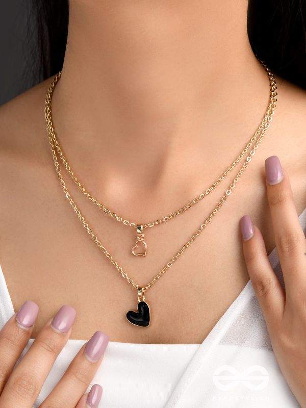 The Heart's Reflection- Golden Embellished Necklace 