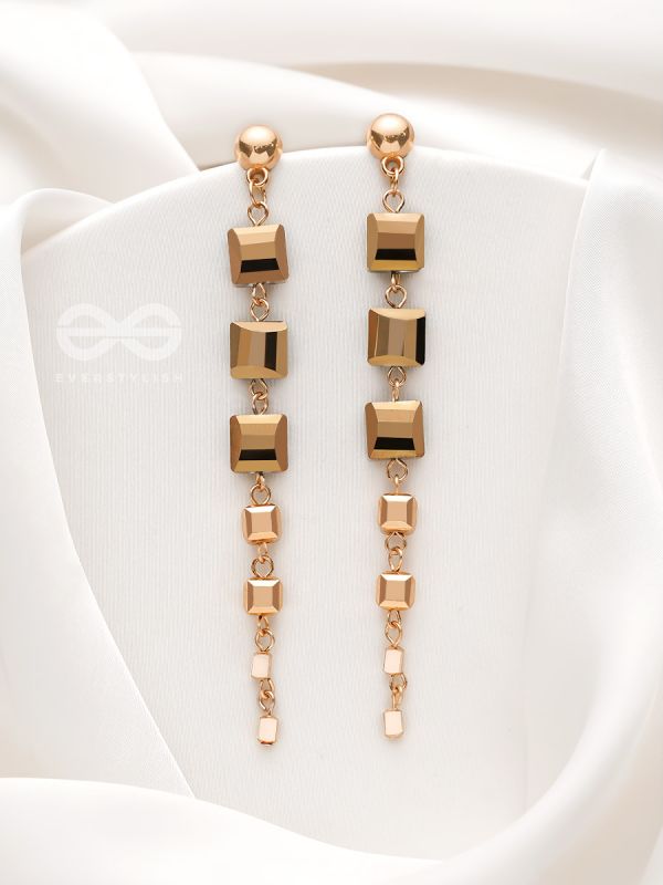 The Party Piece- Golden Embellished Earrings