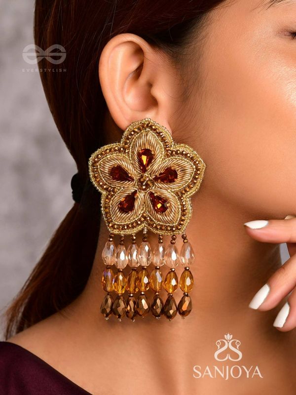 Aarksha- The Stellar Beauty- Stones and Glass Beads Earrings