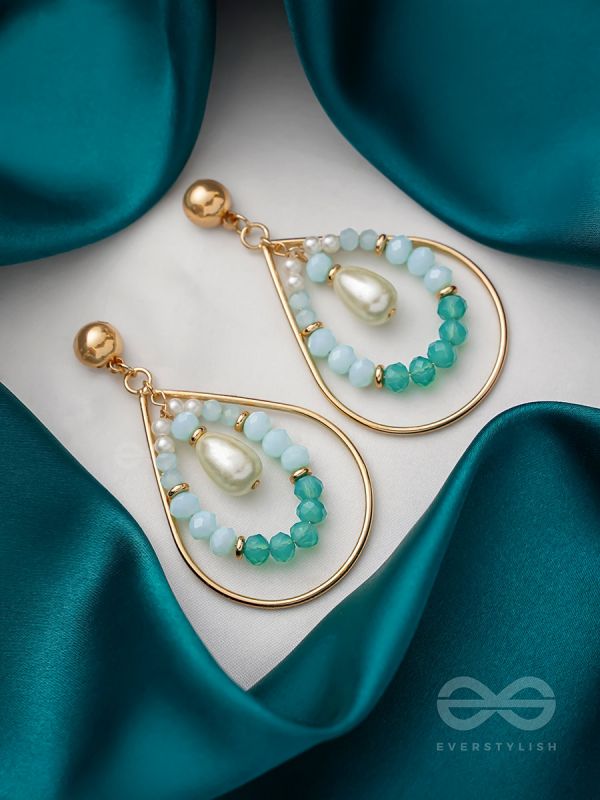 The Radiant Dewdrop- Golden Embellished Earrings