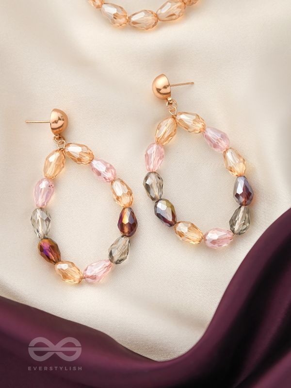 The Glassy Pebbles- Golden Embellished Earrings