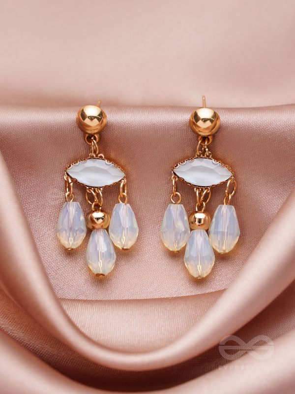 The Blue-Eyed- Golden Embellished Earrings