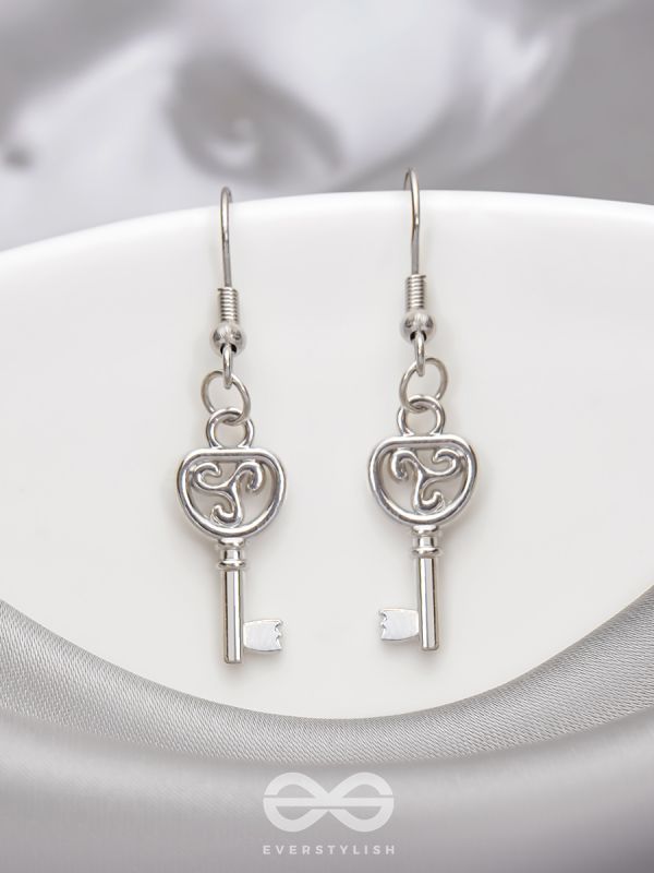 Locke & Key- Silver Earrings