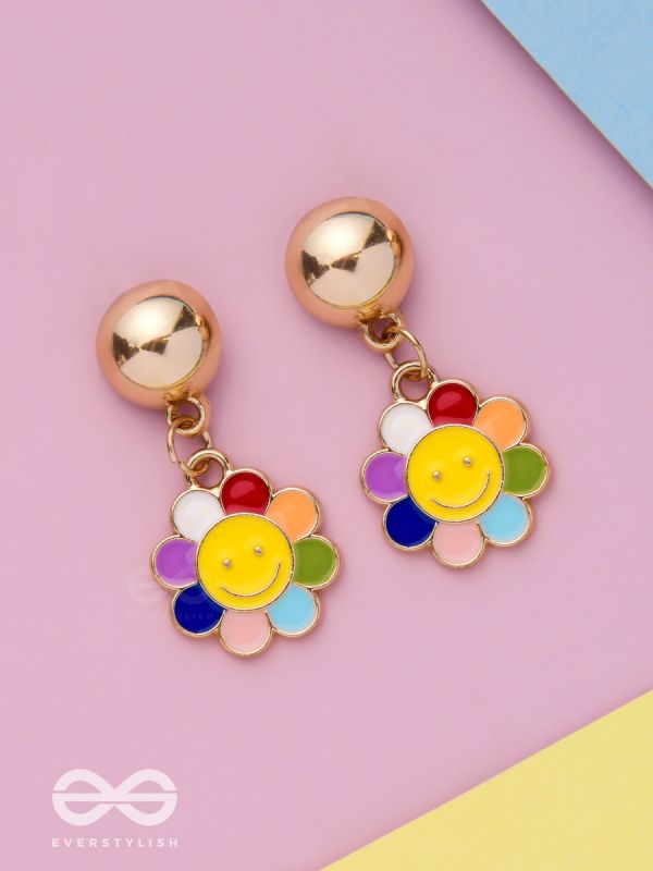 The Merry Bloom- Golden Embellished Earrings