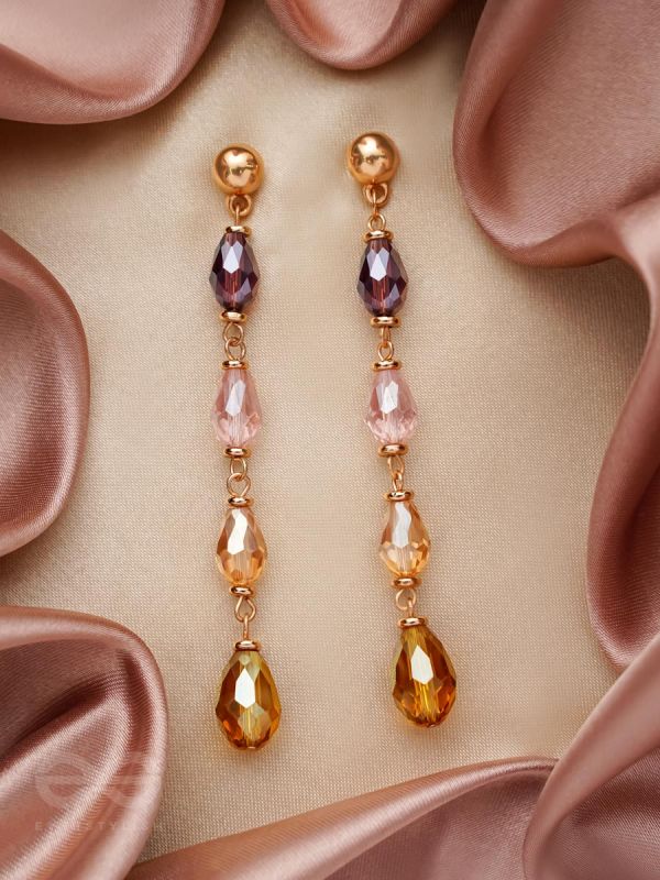 The Blazing Mist- Golden Embellished Earrings