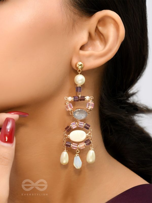 The Slender Figurine- Golden Embellished Earrings