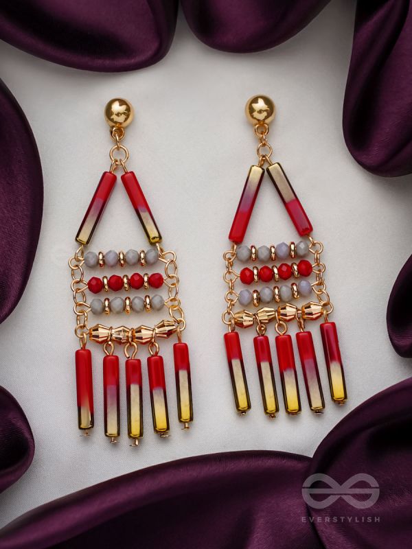 The Red Sea- Golden Embellished Earrings