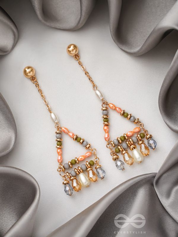 The Triangular Treasures- Golden Embellished Earrings