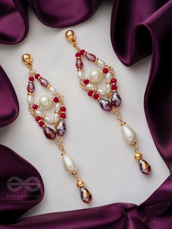 The Flower Swing- Golden Embellished Earrings