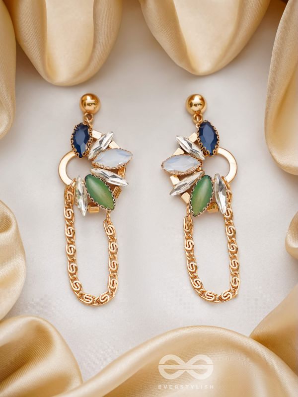 The Floral Vine- Golden Embellished Earrings