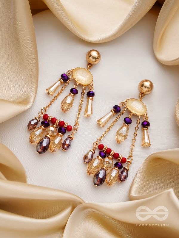 The Spring Fever- Golden Embellished Earrings