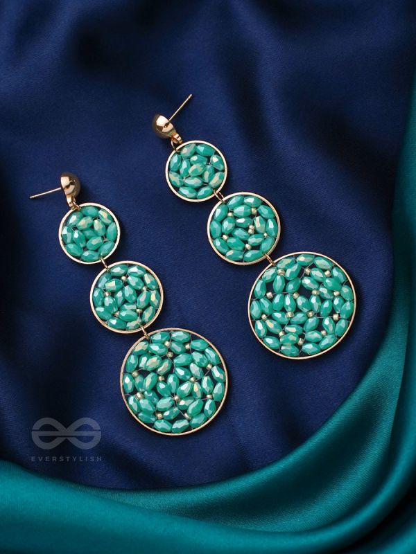 The Intricate Trifecta- Golden Embellished Earrings