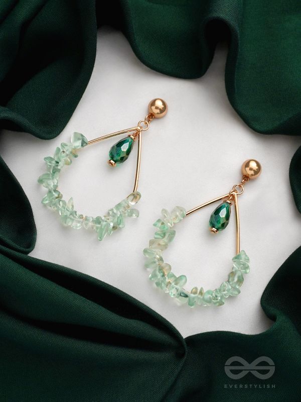 The Frosted Forest- Golden Embellished Earrings