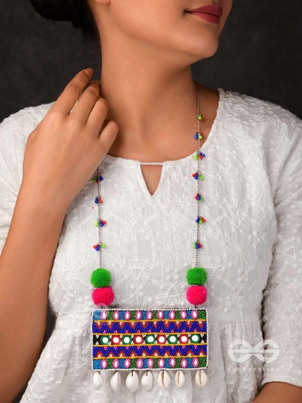 Aastarana- The Stunning Tapestry- Stones, Sequins and Resham Embroidered Statement Necklace