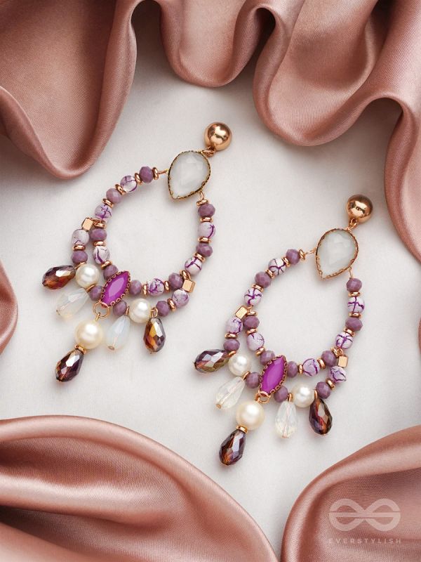 The Lavender Haze- Golden Embellished Earrings