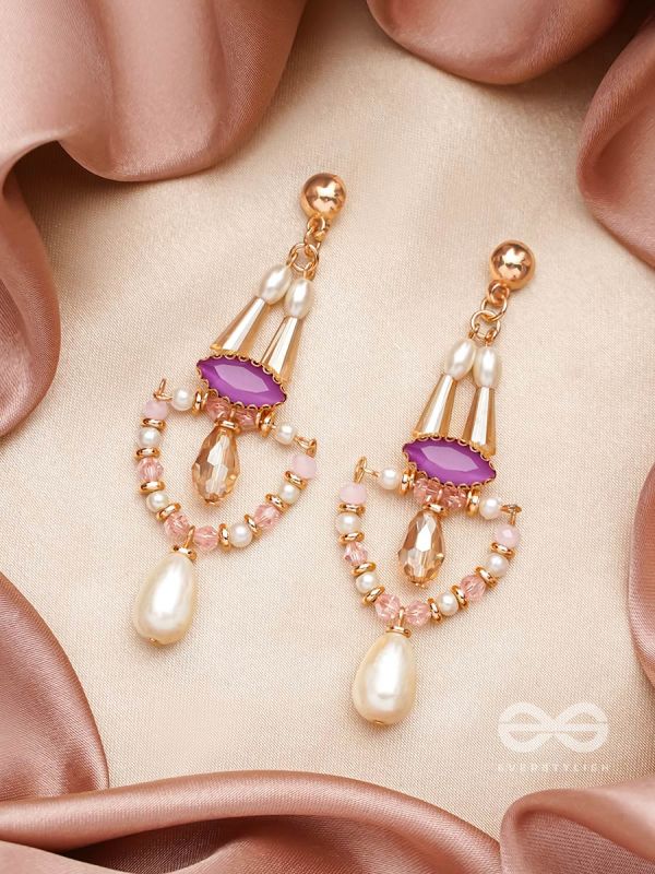 The Pearly Lilypad- Golden Embellished Earrings