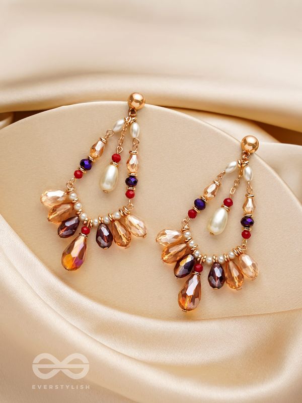 The Jazzy Jive- Golden Embellished Earrings