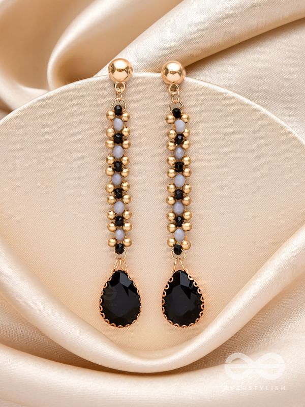 The Shades of Gray- Golden Embellished Earrings