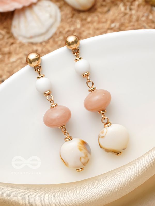 Shell n Core- Golden Embellished Earrings