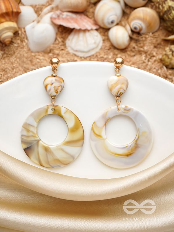 The 'Sea'sational- Golden Embellished Earrings