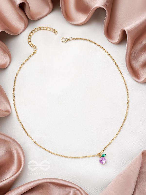 The Fig Delight- Golden Embellished Necklace With Anti-Tarnish Coating