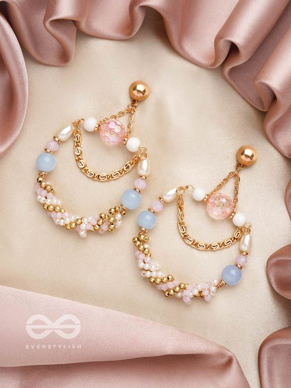 The Beaded Bubbles- Golden Embellished Earrings