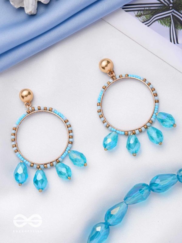 The Cosmic Circle- Golden Embellished Earrings