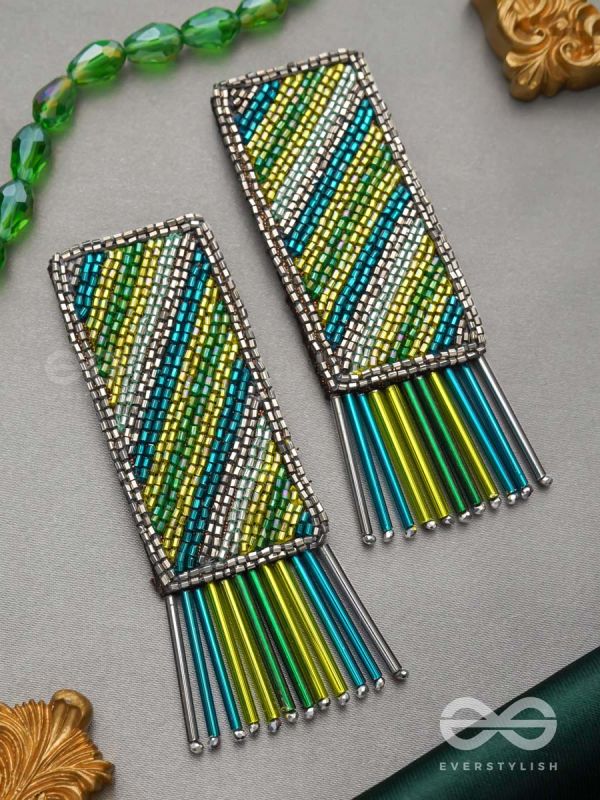 Pravish- The Colorful Rains- Glass Beads Embroidered Earrings