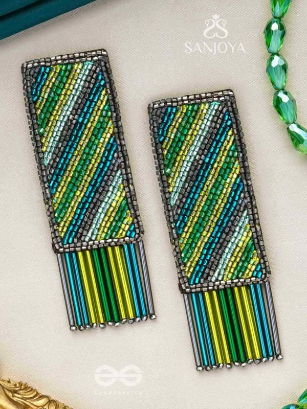 Pravish- The Colorful Rains- Glass Beads Embroidered Earrings