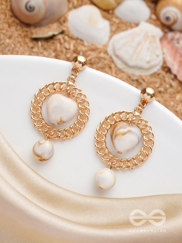 Shining Sun n Sand- Golden Shell Earrings