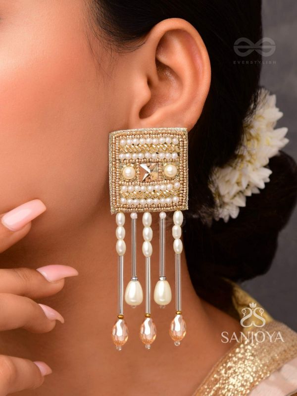 Sthagika- The Adorned Box- Pearls, Stones & Beads Embroidered Earrings