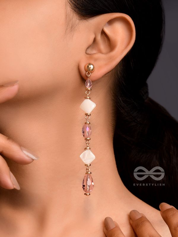 The Glossy Rosevine- Golden Embellished Earrings