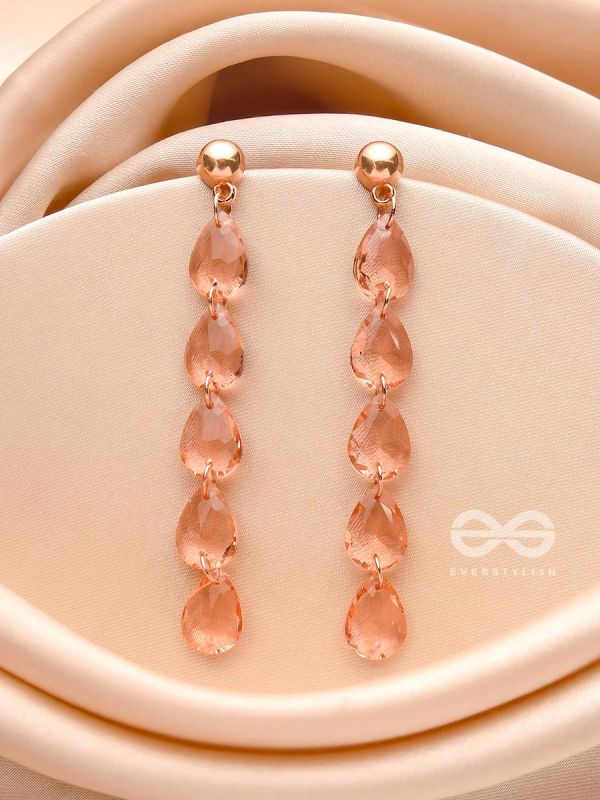 The Rose-Tinted Rains - Golden Embellished Earrings