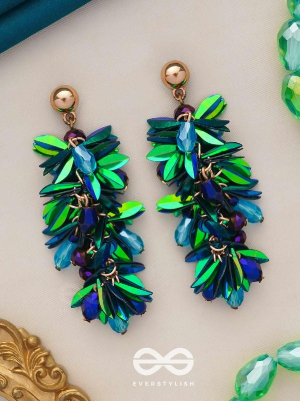 Priyala- The Dewy Bunch- Sequins & Glass Beads Embroidered Earrings