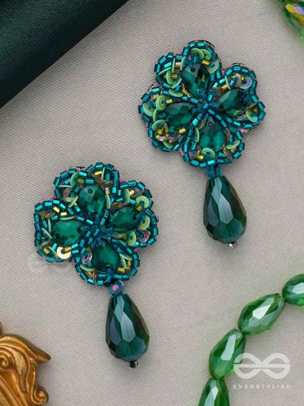 Shrona- The Luminescent Galaxy- Stones & Sequins Embroidered Earrings