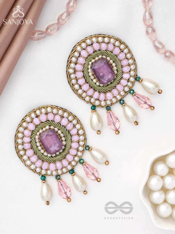 Uditi- The Rising Sun- Pearls & Stones Embroidered Earrings