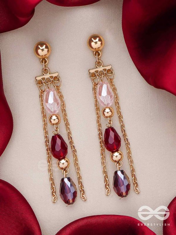 The Sensational String- Golden Embellished Earrings