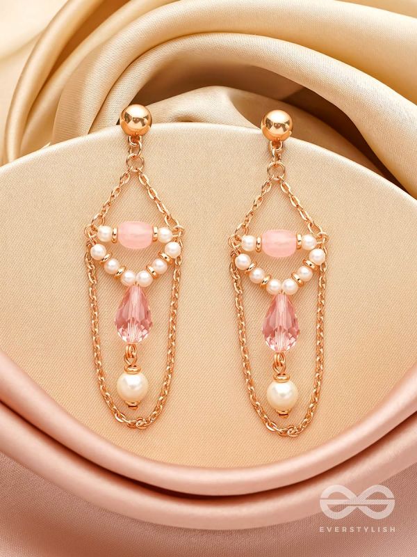 The Strawberry Swing- Golden Pearl Earrings